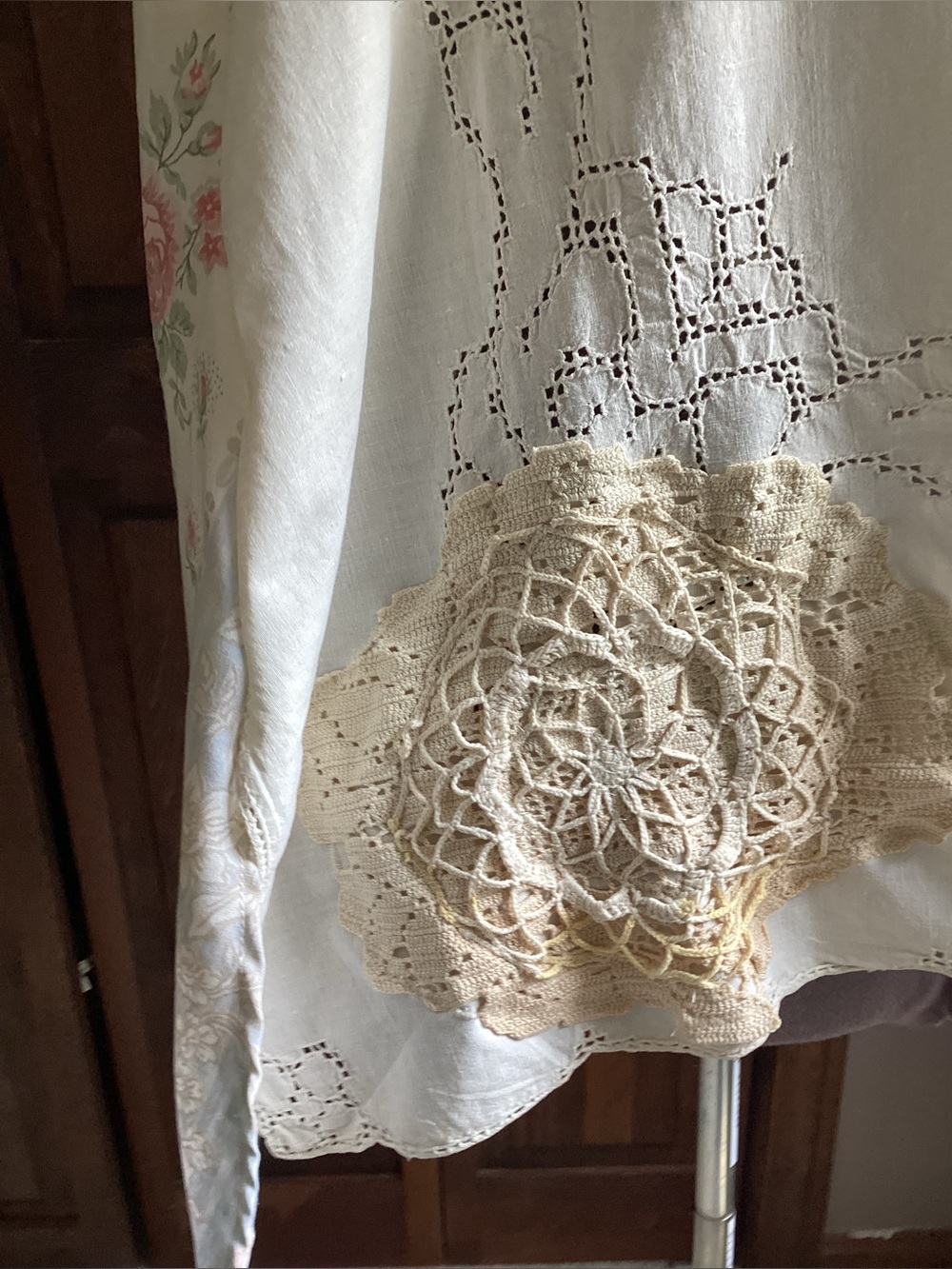 Handmade Patchwork Eyelet Tank Top OS Upcycled Reworked - Picture 10 of 15